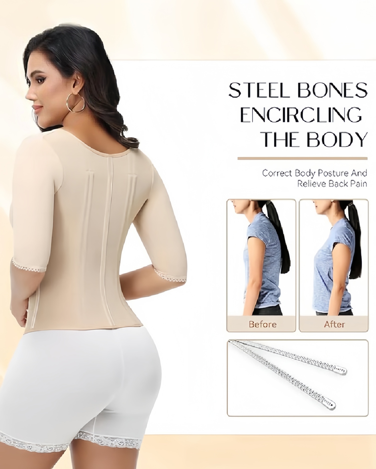 Womens Shapewear Tank Top - Front Zipper Boned Waist Cincher Corset